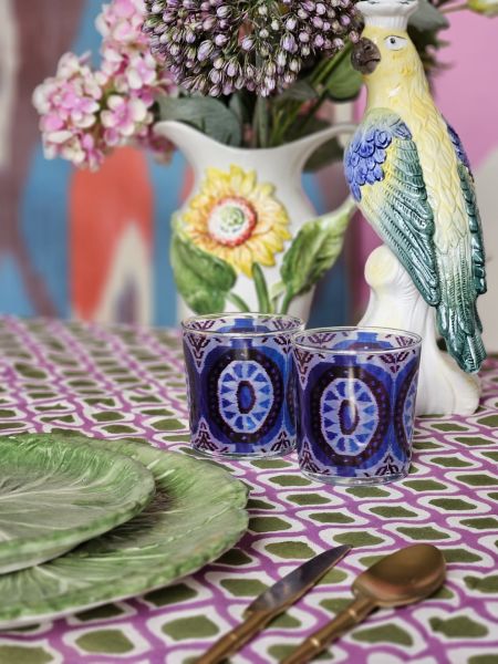 İkat Desen Mavi Bardak