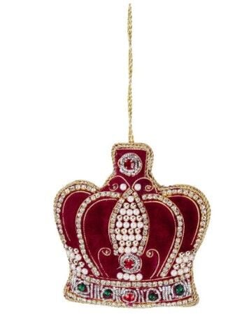 Kristal Taşlı Kadife Taç Yılbaşı Ağacı Süsü - Goodwill