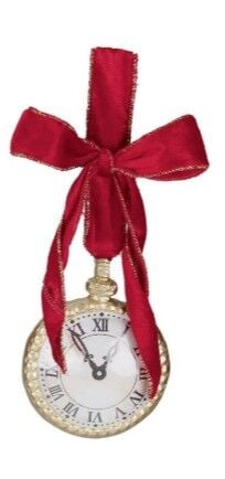 KIRMIZI KURDELALI CEP SAATİ YILBAŞI SÜSÜ - GOODWILL