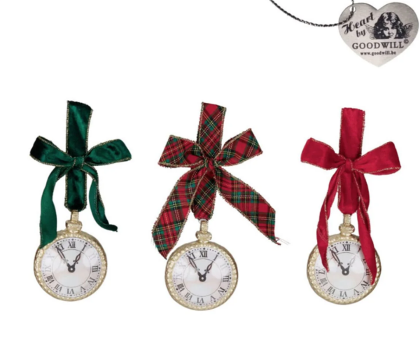 KIRMIZI KURDELALI CEP SAATİ YILBAŞI SÜSÜ - GOODWILL