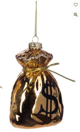 Dolar Kesesi Cam Yılbaşı Süsü