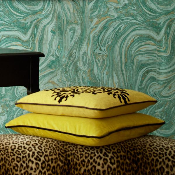 MOTİFLİ SARI YASTIK KILIFI