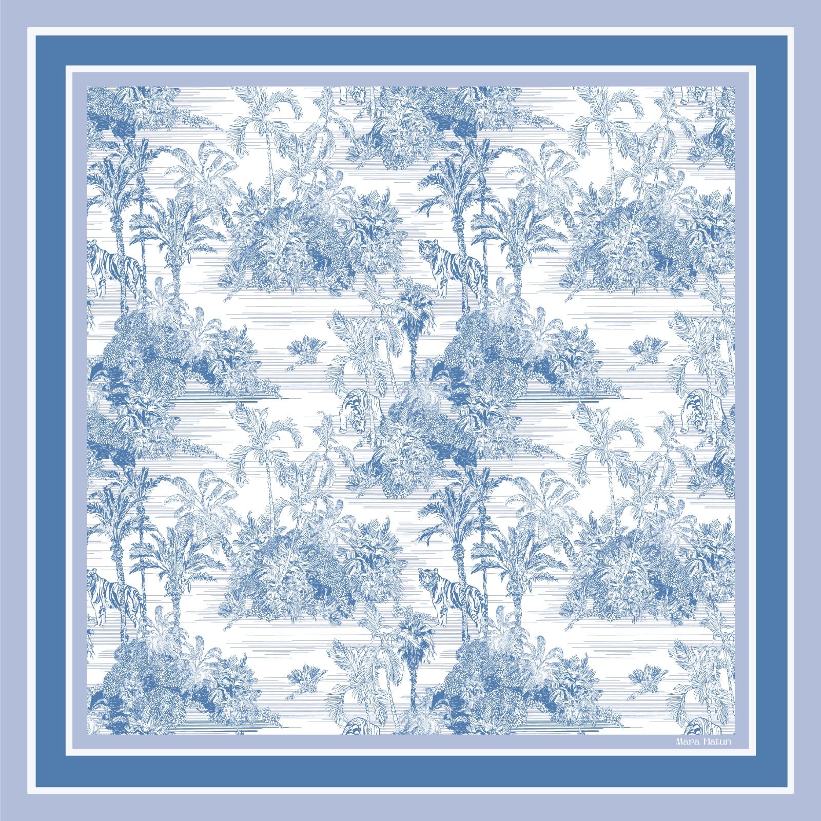 TOILE DE JOUY AZURE İPEK ŞAL 140 X 140 CM