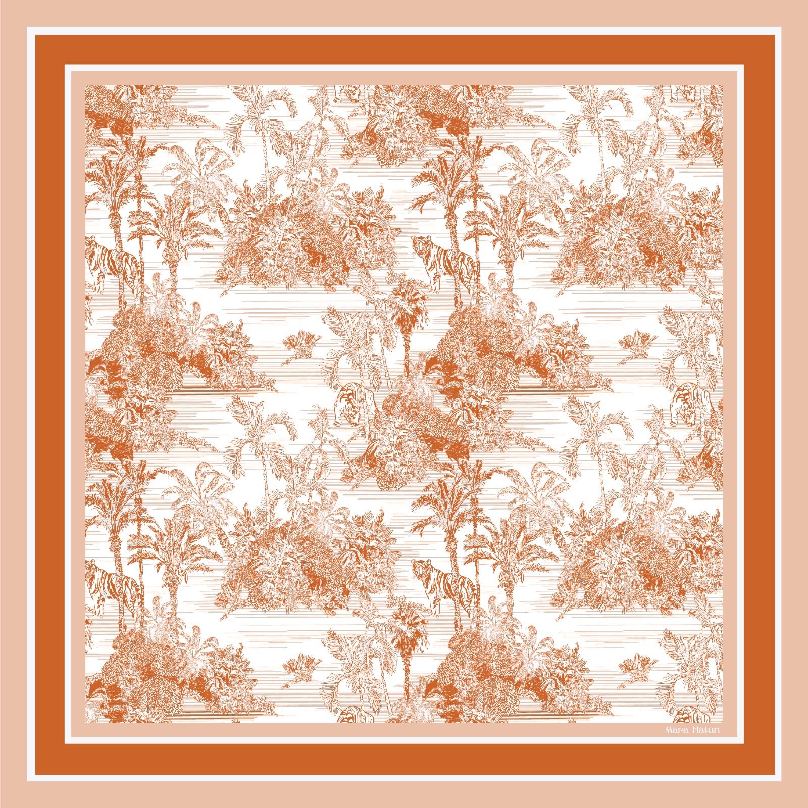 TOILE DE JOUY ORANGE BLOOM İPEK ŞAL 140 X 140 CM