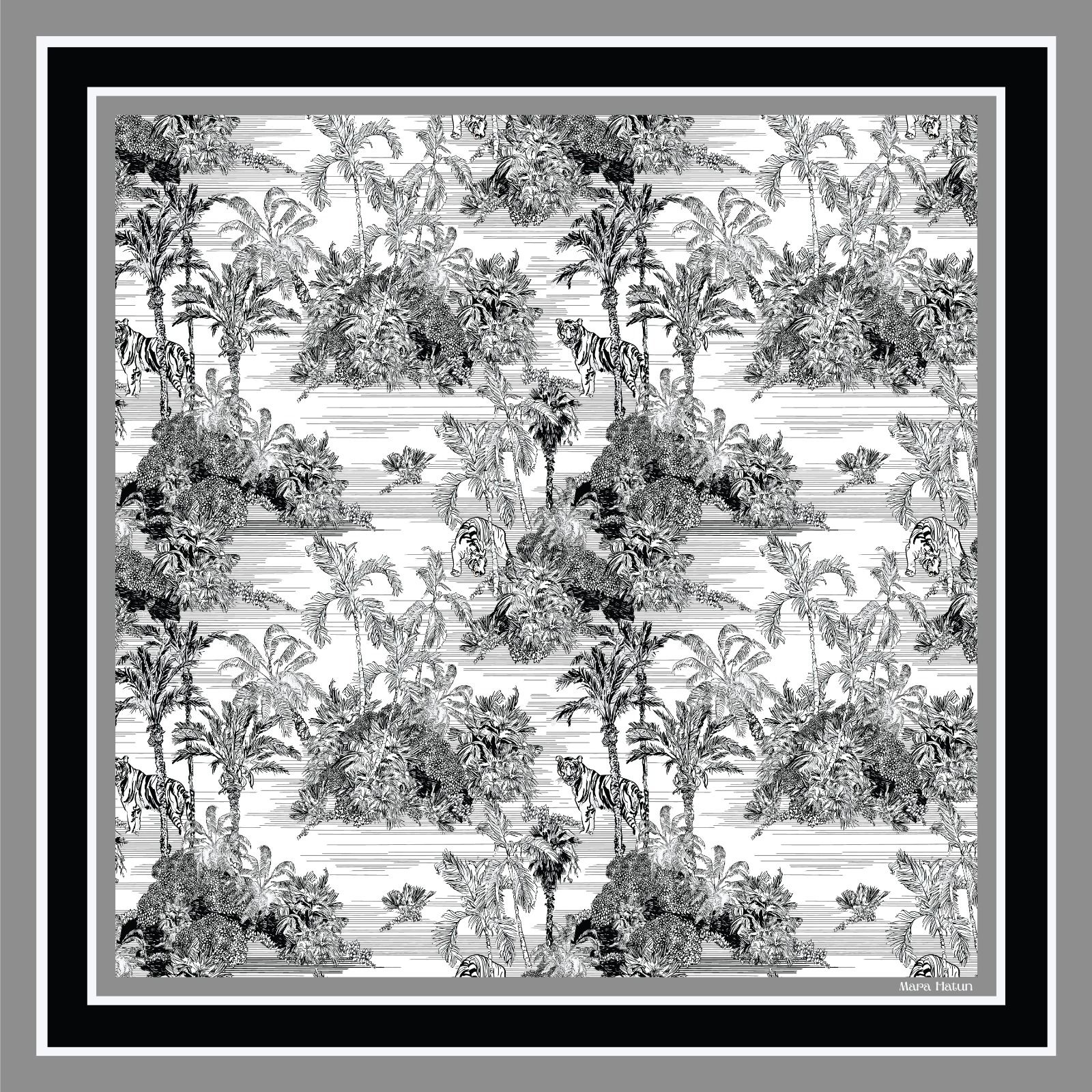 TOILE DE JOUY FUME BLANC İPEK ŞAL 140 X 140 CM