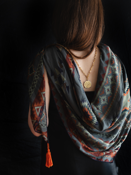 INKA BURGUNDY - MODAL KAŞMİR ŞAL - 140 X 140 CM