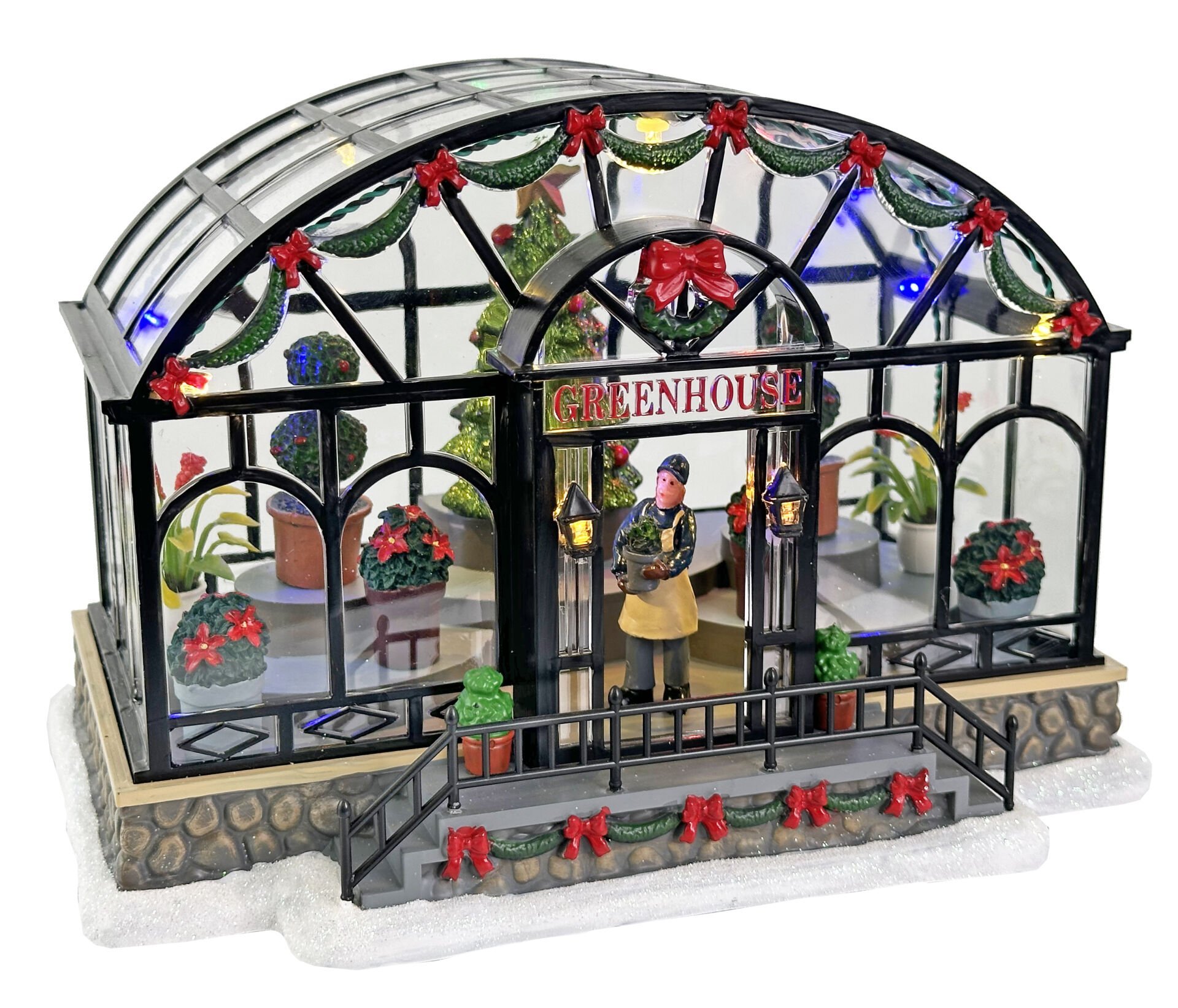 Çiçekçi Işıklı Yılbaşı Dekoru