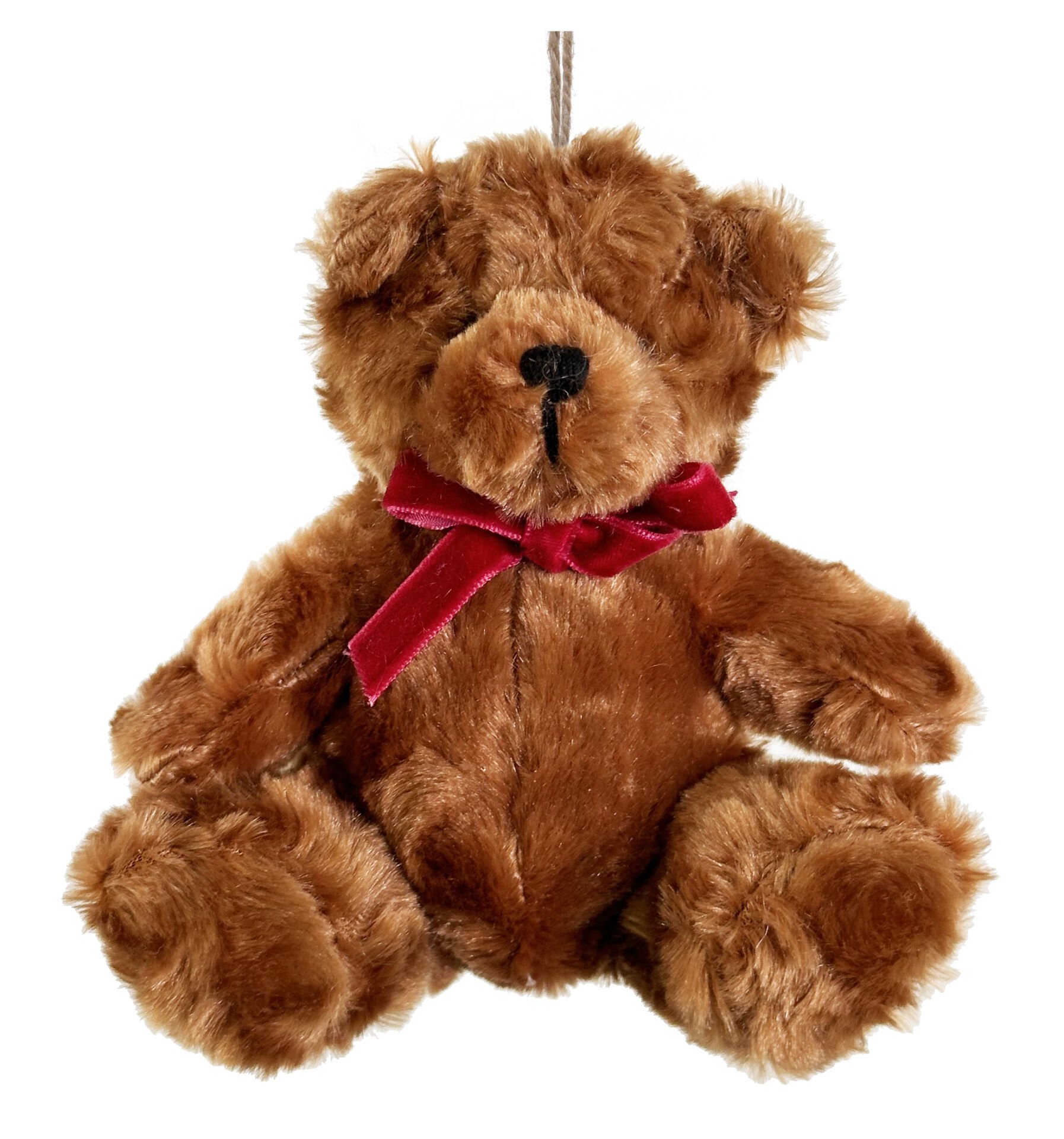 Kıvırcık Teddy Bear Yılbaşı Süsü - Kahverengi