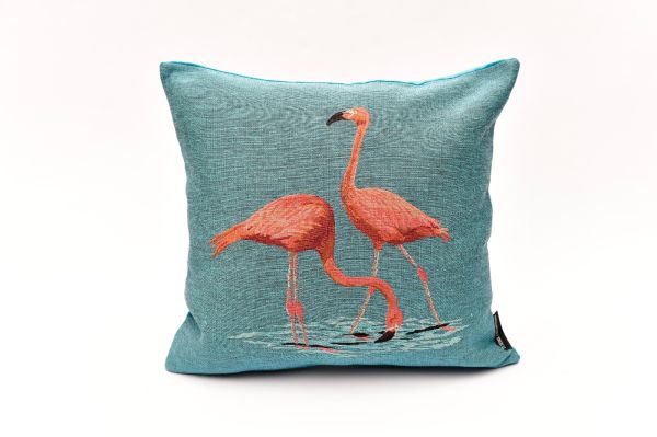 Flamingo Desenli Kare Yastık