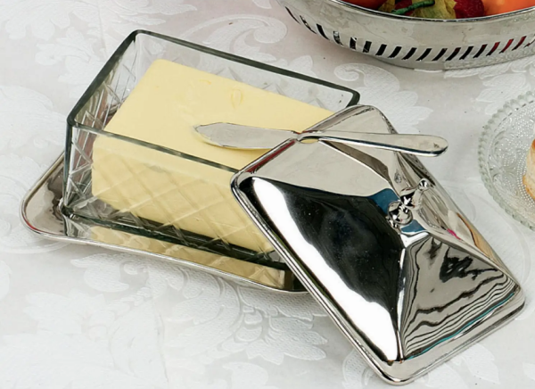 CHÂTEAU GÜMÜŞ KAPLAMA CAM TEREYAĞLIK VE BIÇAK - Hoff-Interieur