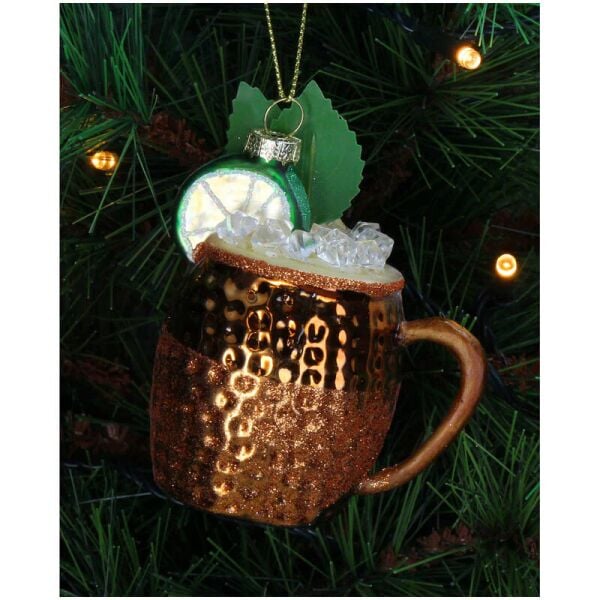 Bakır Mule Cam Yılbaşı Süsü