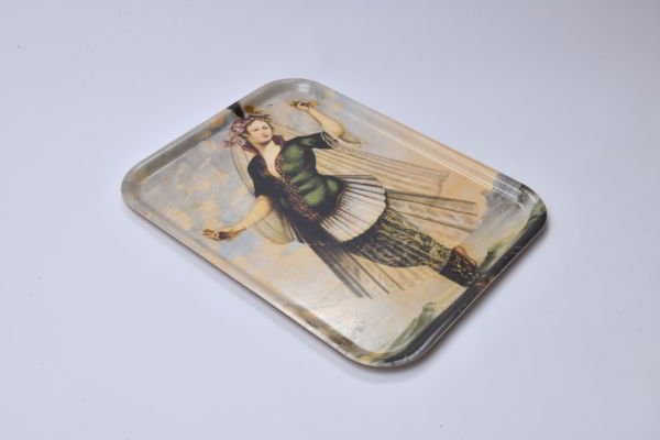 ORYANTALİST KADIN FİGÜRLÜ AHŞAP TEPSİ, LES OTTOMANS