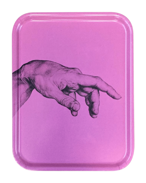 ANTİK EL DESENLİ AHŞAP TEPSİ, FUŞYA,  LES OTTOMANS