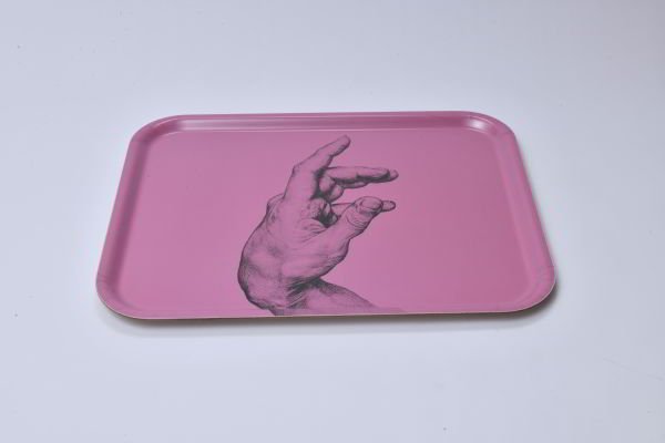 ANTİK EL DESENLİ AHŞAP TEPSİ, FUŞYA,  LES OTTOMANS