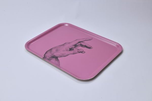 ANTİK EL DESENLİ AHŞAP TEPSİ, FUŞYA,  LES OTTOMANS