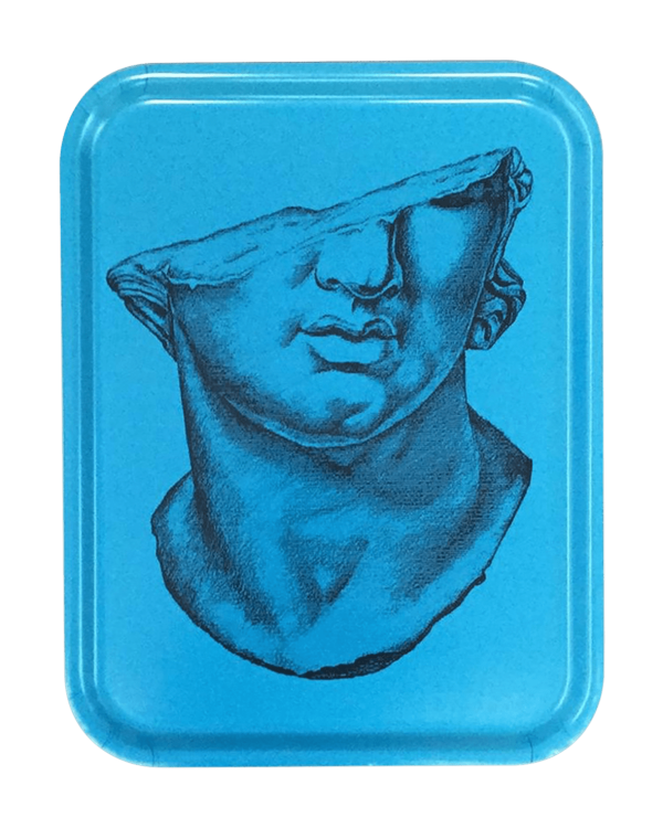 ANTİK FİGÜRLÜ AHŞAP TEPSİ, MAVİ, LES OTTOMANS