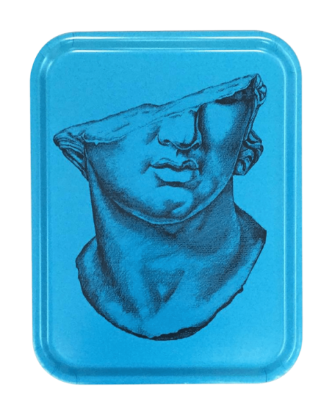 ANTİK FİGÜRLÜ AHŞAP TEPSİ, MAVİ, LES OTTOMANS