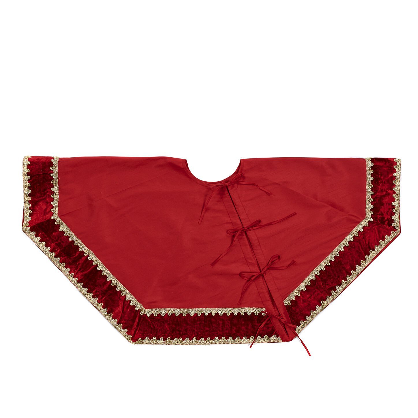 KADİFE KENARLI YILBAŞI AĞACI ETEĞİ, KIRMIZI - GOODWILL