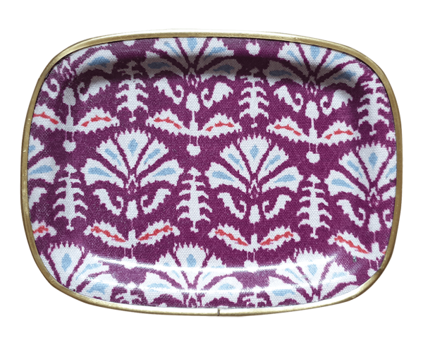 İKAT DESENLİ FIBER GLASS TEPSİ, FUŞYA, LES OTTOMANS