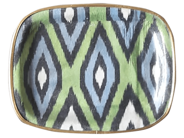 İKAT DESENLİ MAVİ YEŞİL FİBER GLASS TEPSİ, LES OTTOMANS