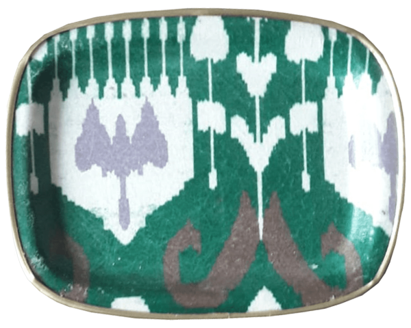 İKAT DESENLİ GRİ YEŞİL FİBER GLASS TEPSİ, LES OTTOMANS