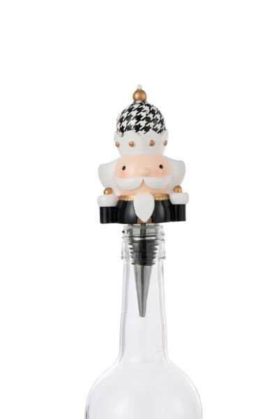 Pied-de-Poule Desenli  Kral Şişe Tıpası - Beyaz Bıyıklı Kral