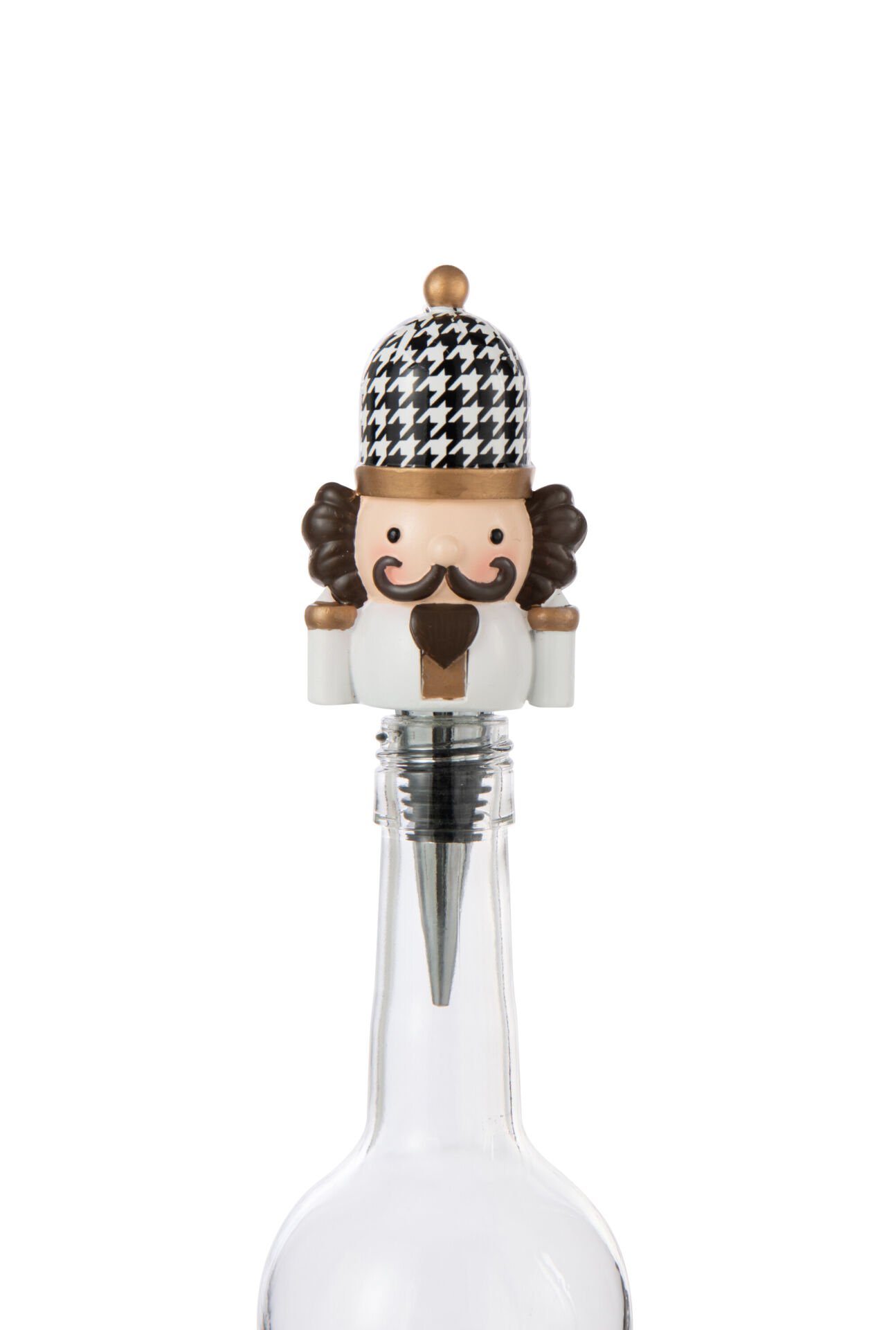 Pied-de-Poule Desenli  Şişe Tıpası - Kahverengi Bıyıklı Adam