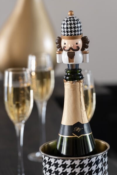 Pied-de-Poule Desenli  Şişe Tıpası - Kahverengi Bıyıklı Adam