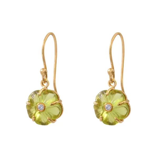 Iris Tiny Peridot Küpe