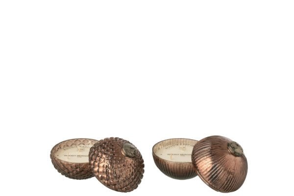 Süs Topu Kokulu Cam Mumluk - Kahverengi