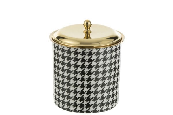 Pied-de-Poule Desenli Altın Kapaklı Buz Kovası