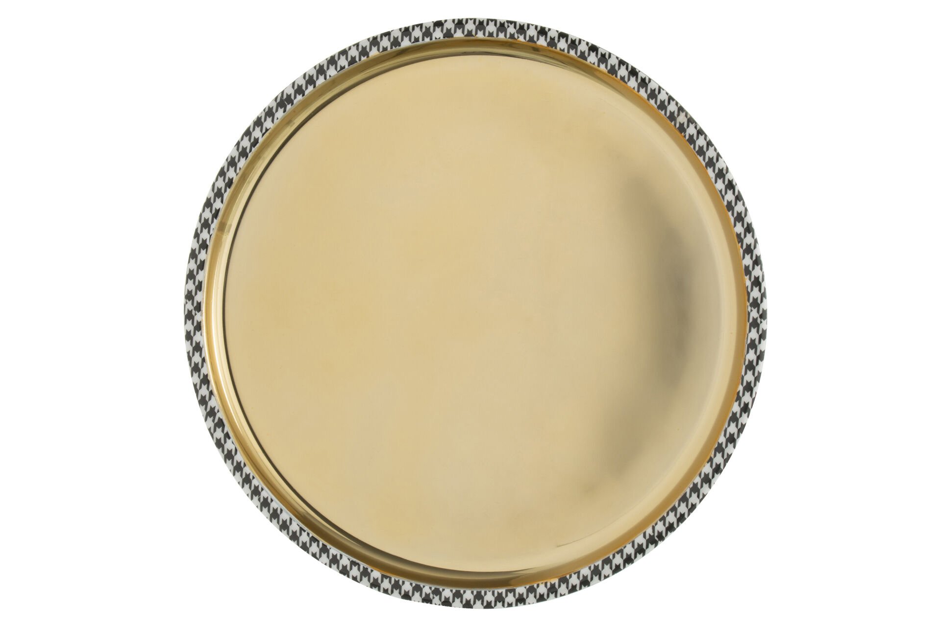 Pied-de-Poule Desenli Yuvarlak Tepsi