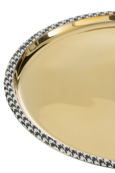 Pied-de-Poule Desenli Yuvarlak Tepsi