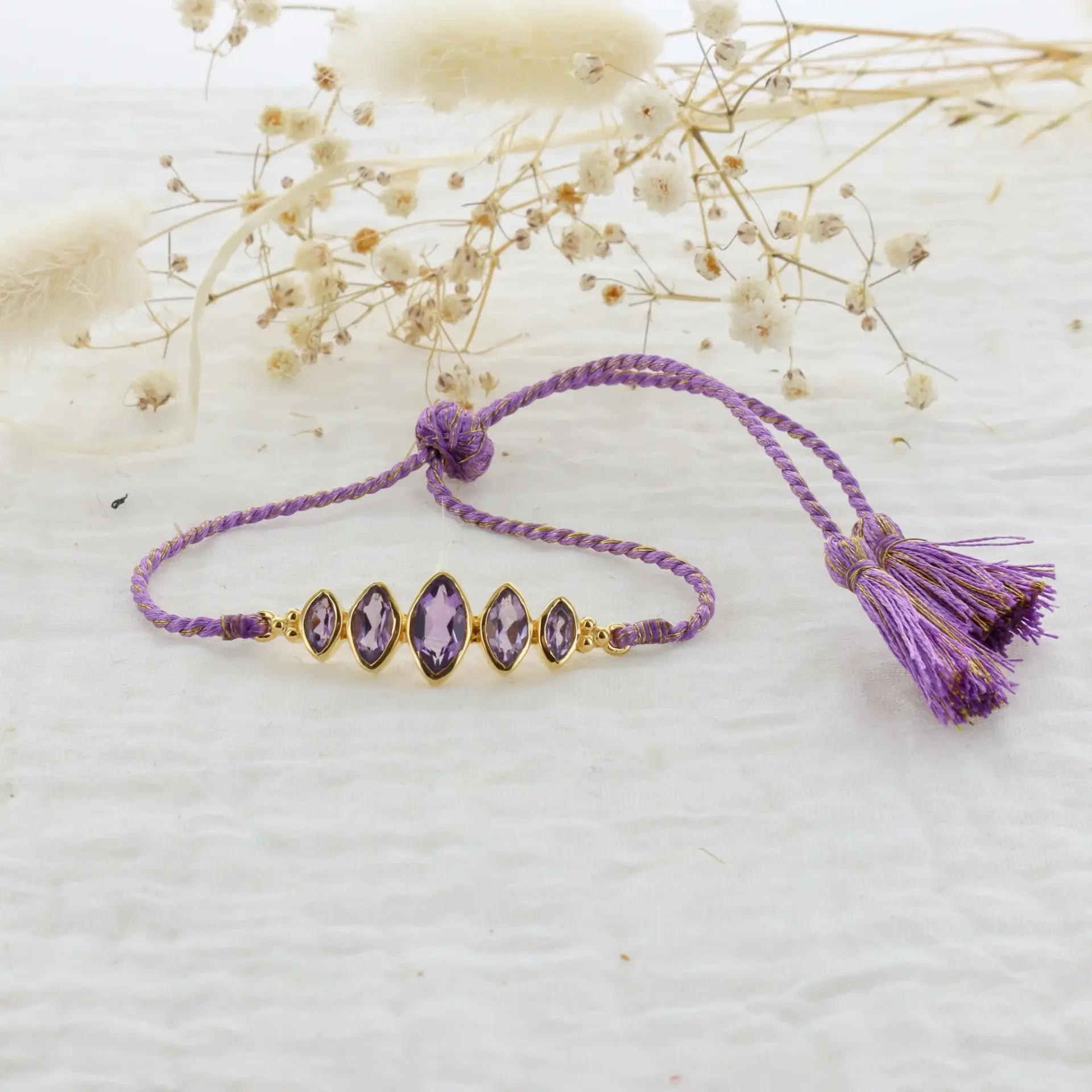 Betsy Ametist İp Bileklik