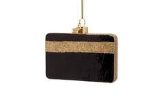 Altın Simli 'Black' Kredi Kartı Yılbaşı Süsü