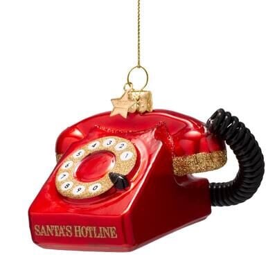 Noel Baba Kırmızı Hat Telefon Cam Yılbaşı Süsü