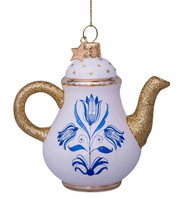 Delft Mavisi Demlik Yılbaşı Süsü