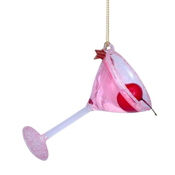 Pembe Cosmopolitan Kokteyl Yılbaşı Süsü
