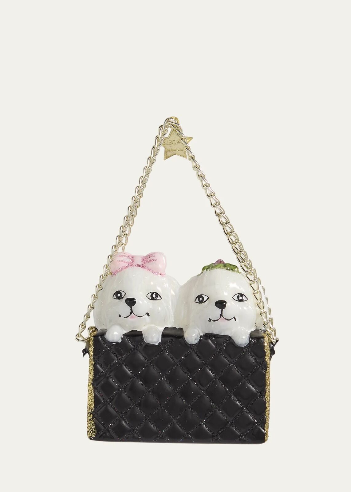 Köpekli Siyah Çanta Cam Yılbaşı Süsü