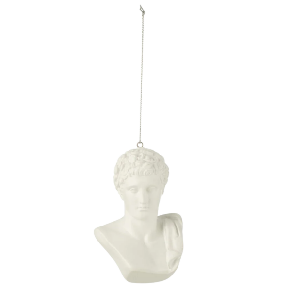 Sezar Büstü Heykel Ağaç Süsü - Beyaz