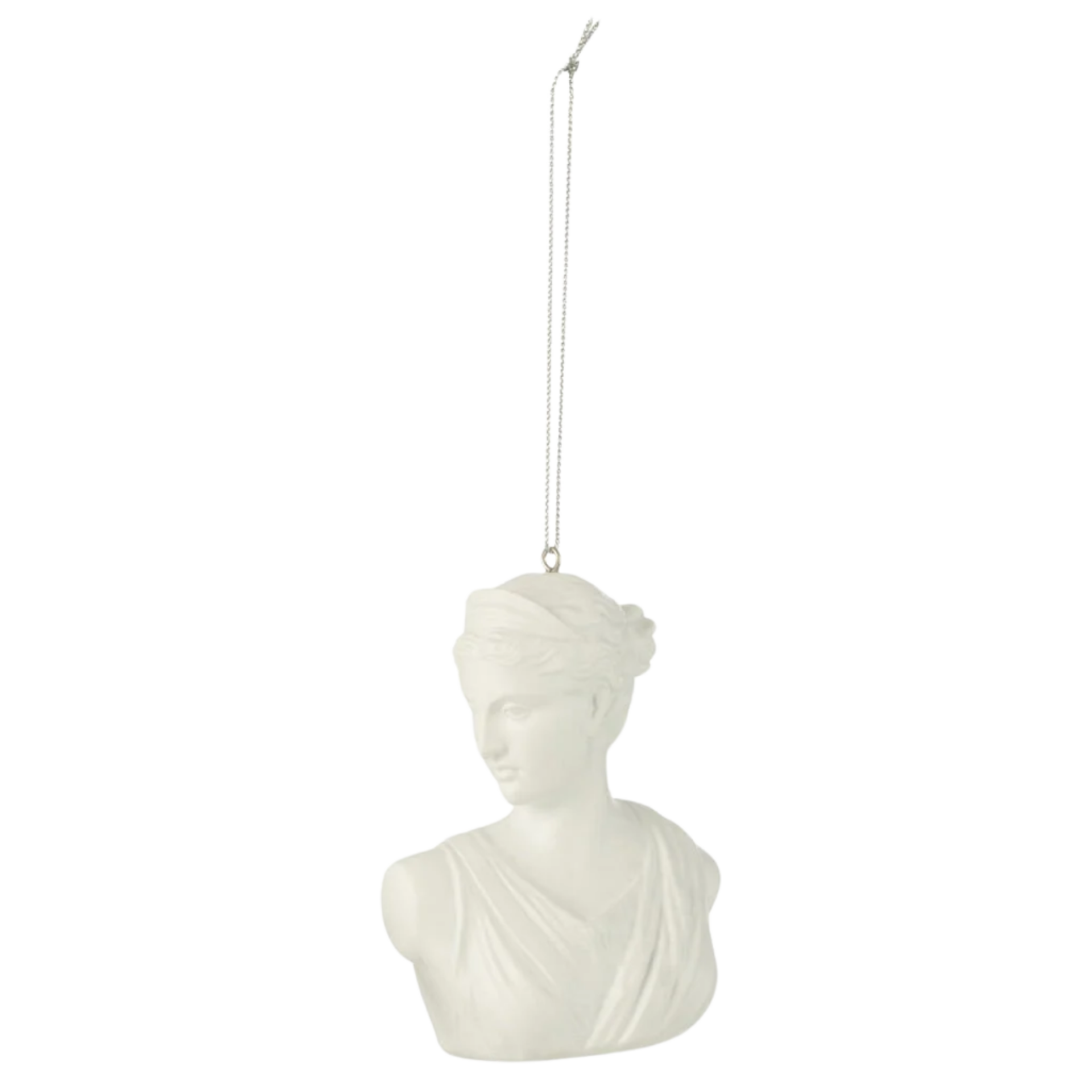 Diana Büstü Heykel Ağaç Süsü - Beyaz