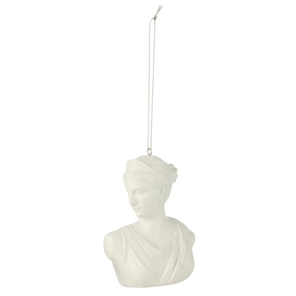 Diana Büstü Heykel Ağaç Süsü - Beyaz