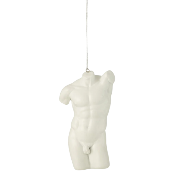 Hermes Torso Heykel Ağaç Süsü - Beyaz