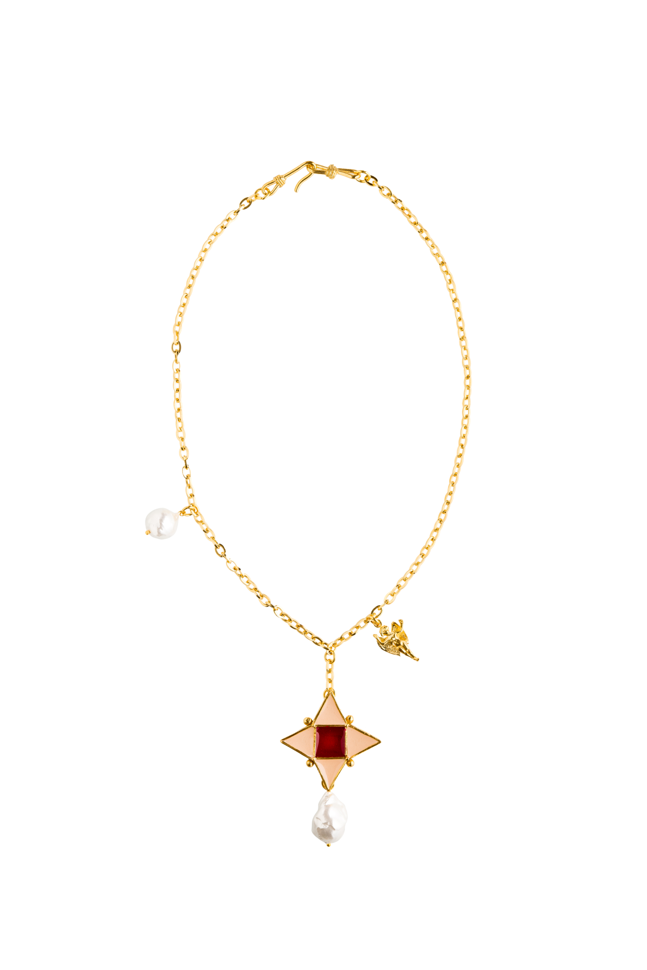BAROQUE WHITE/RED STAR KOLYE, İNCİLİ