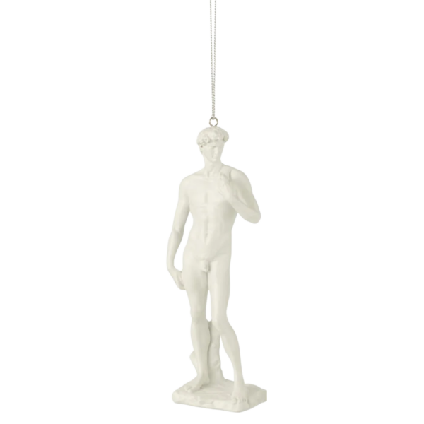 Davut Heykeli Ağaç Süsü - Beyaz