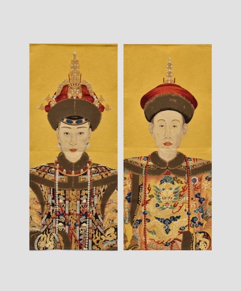 Qianlong İmparatoru ve İmparatoriçesi Büyük Duvar Panosu / Halısı