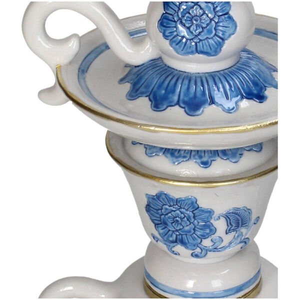 Bleu Blanc Fincan & Çaydanlık Formlu Şamdan - Kısa