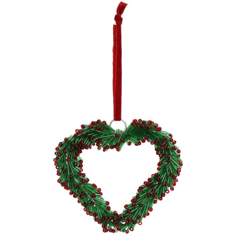 CAM BONCUKLU ÇAM KALP YILBAŞI SÜSÜ