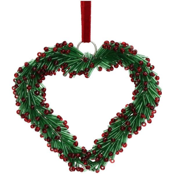 CAM BONCUKLU ÇAM KALP YILBAŞI SÜSÜ