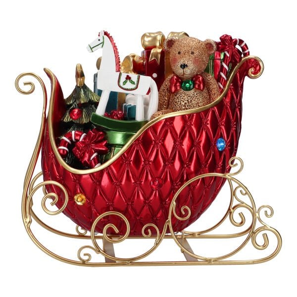 Kırmızı Işıltılı Hediye Yılbaşı Kızağı